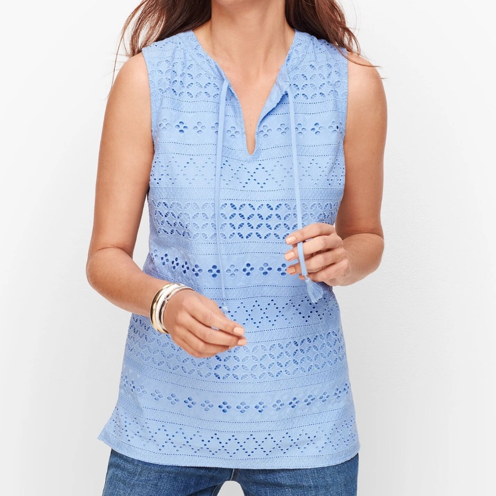 New Talbots Embroidered Sleeveless Top XS